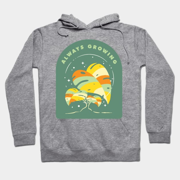 Always Growing Inspirational Self Care Hoodie by Kangkorniks